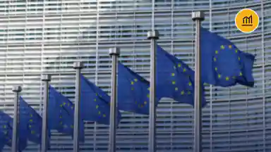European Union flags in Brussels