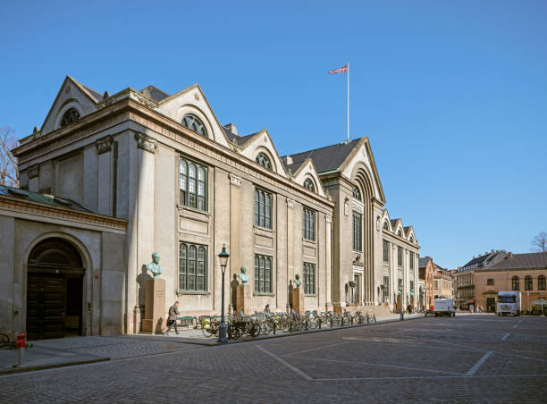 Copenhagen, Denmark - April 2, 2019: Main building of the University of Copenhagen build in 1829. The university has a history back to 1479